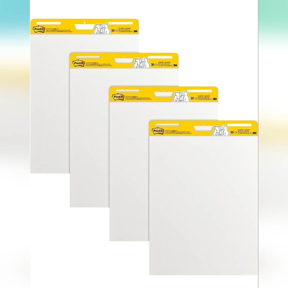 🆕 Post-it Super Sticky Mini Easel Pad, 15 x 18 Inches, 20 Sheets/Pad ~ 4 pads